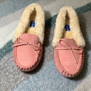 Floopi Pink Faux Suede Women's Slippers Size 7
